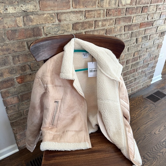 Polly Solara Faux Leather Shearling Jacket Tags On - Picture 5 of 5